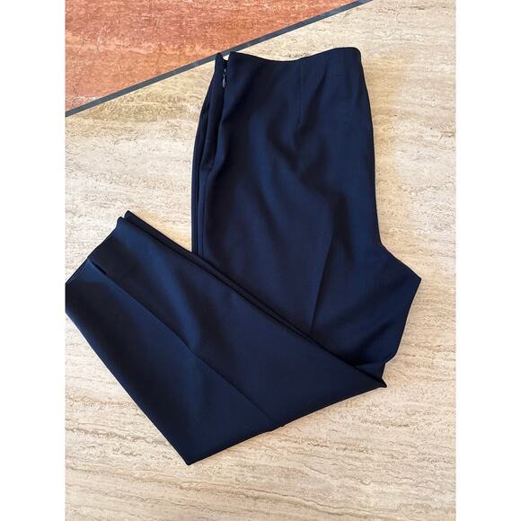 Piazza Sempione Audrey Straight-Leg Cropped Wool Navy Pants IT 50; US XL EUC - Picture 2 of 8